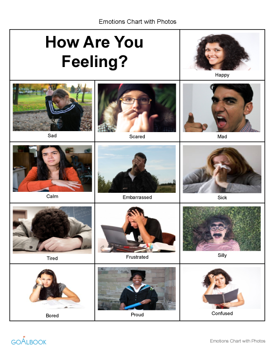 Emotions Chart Udl Strategies Goalbook Toolkit